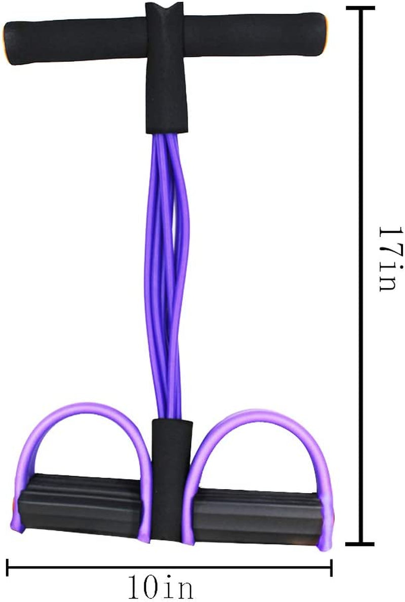 Multifunction Tension Rope, 6-Tube Elastic Yoga Pedal Puller Resistance Band, Natural Latex Tension Rope Fitness Equipment, for Abdomen/Waist/Arm/Leg Stretching Slimming Training (Purple)
