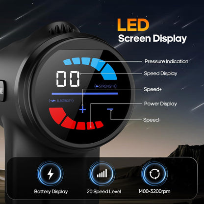 Massage Gun with Heat Deep Tissue Back Massager Neck Massager for Pain Relief,Muscle Percussion Massage Gun, Birthday Gifts for Men Women Dad Him Handheld Message Gun with 7Heads&Silent