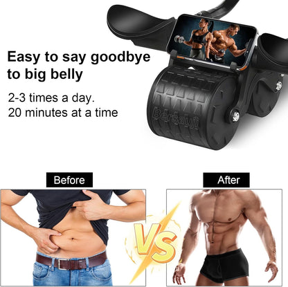 2026 New Ab Roller Wheel with Knee Mat &Timer, Automatic Rebound Abdominal Wheel, Ab Abdominal Exercise Roller with Elbow Support, Abs Workout Equipment Ab Exercise Roller for Women Men