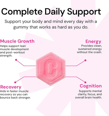 Creatine Monohydrate Gummies for Men & Women, Boost Focus, Strength, and Endurance, Anti-Melting Formula, Vegan, Gluten-Free, Non-Gmo, 1.5G of Creatine per Gummy (Watermelon)