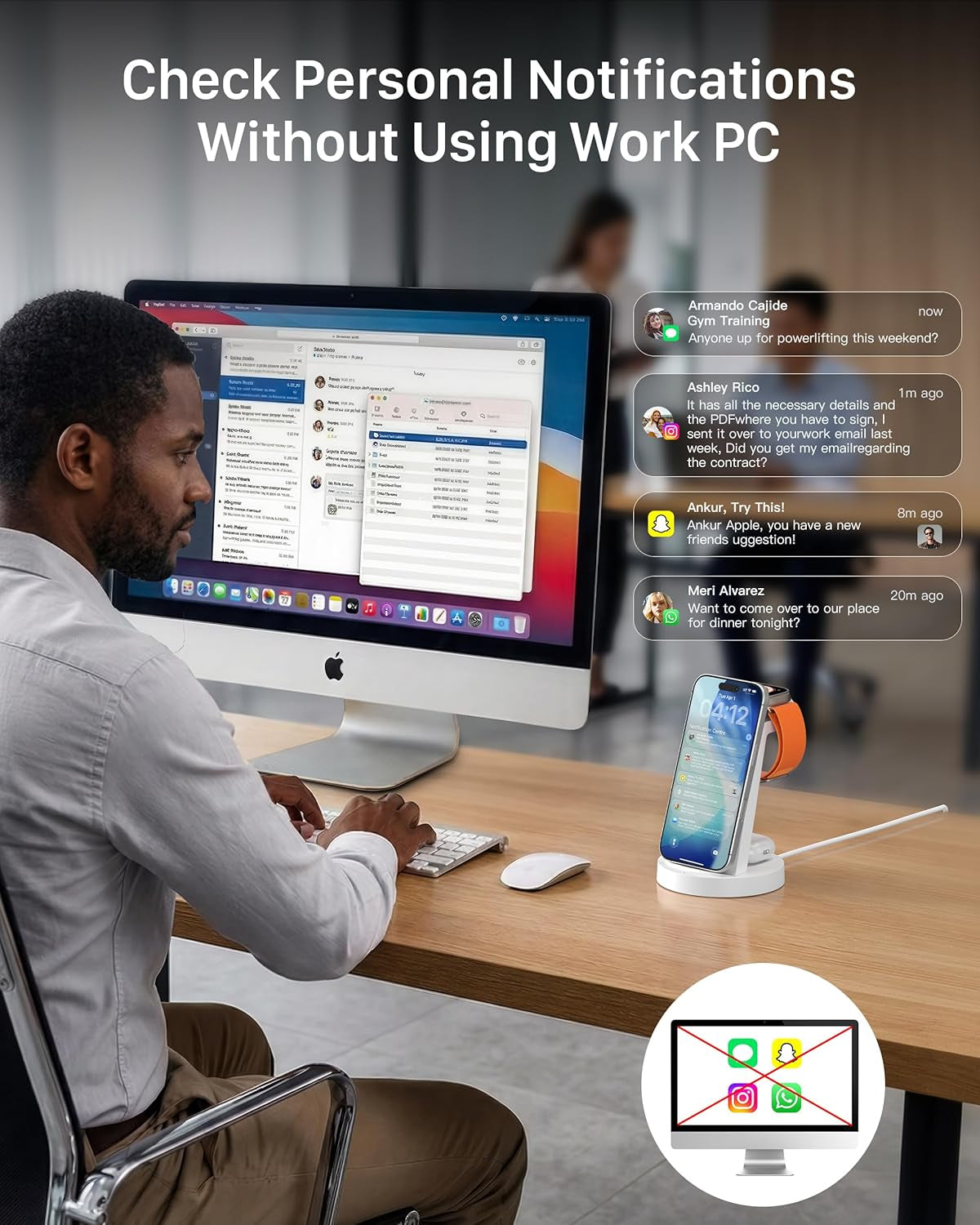 3 in 1 Charging Station for Iphone - Wireless Charger for Apple Products Multiple Devices - Charging Dock Stand for Airpods (For Iphone 17 16E 16 15 14 13 Pro 12 11 X Max)