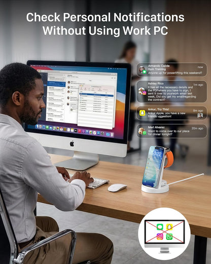 3 in 1 Charging Station for Iphone - Wireless Charger for Apple Products Multiple Devices - Charging Dock Stand for Airpods (For Iphone 17 16E 16 15 14 13 Pro 12 11 X Max)