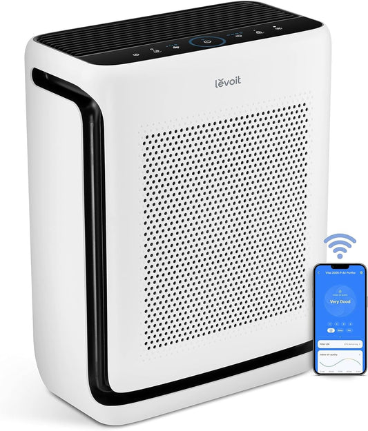 Air Purifiers for Home Large Room up to 1875 Ft² with Washable Pre-Filter, AHAM VERIFIDE, Air Quality Monitor, HEPA Sleep Mode for Allergies, Pet Hair in Bedroom, Vital 200S-P, White
