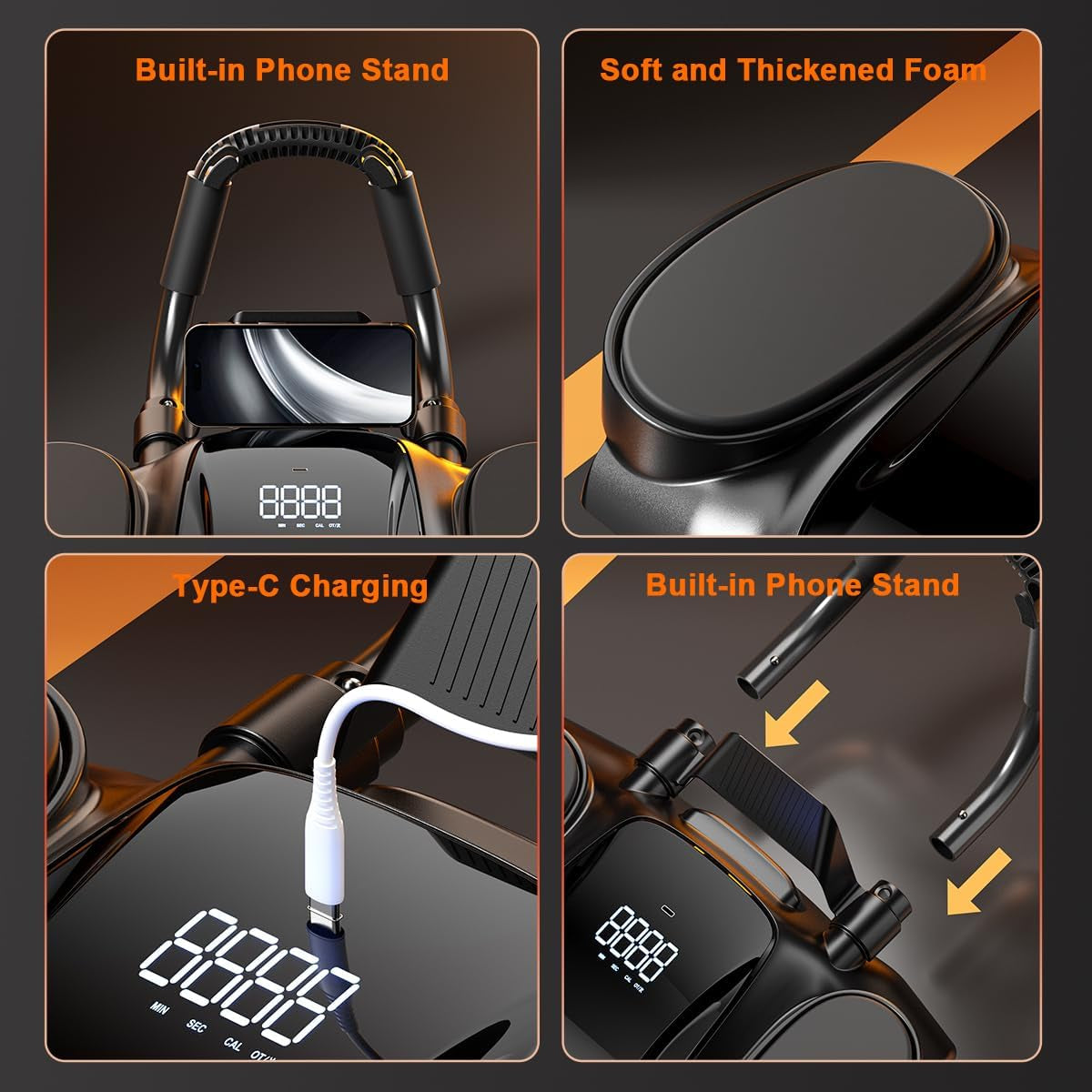 Ab Roller Wheel with Knee Mat - Abdominal Exercise Roller with Elbow Support, Automatic Rebound Abdominal Wheel, Abs Workout Equipment for Women Men