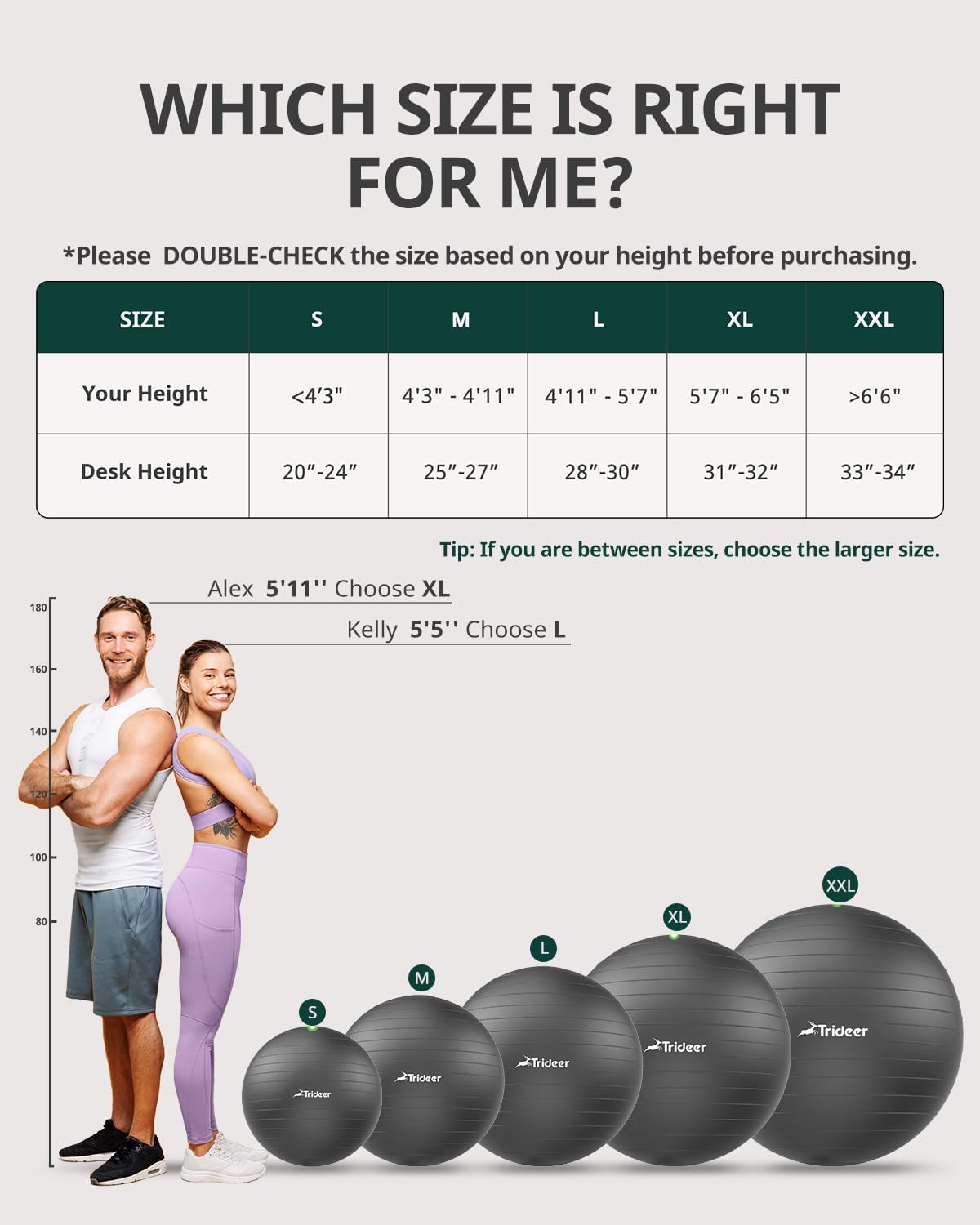 Exercise Ball for Yoga, Pilates & Fitness – Stability Ball Equipment for Home Gym & Office Chair, Core & Balance Training Accessories, Physical Therapy Equipment, Quick Pump Included, 5 Sizes