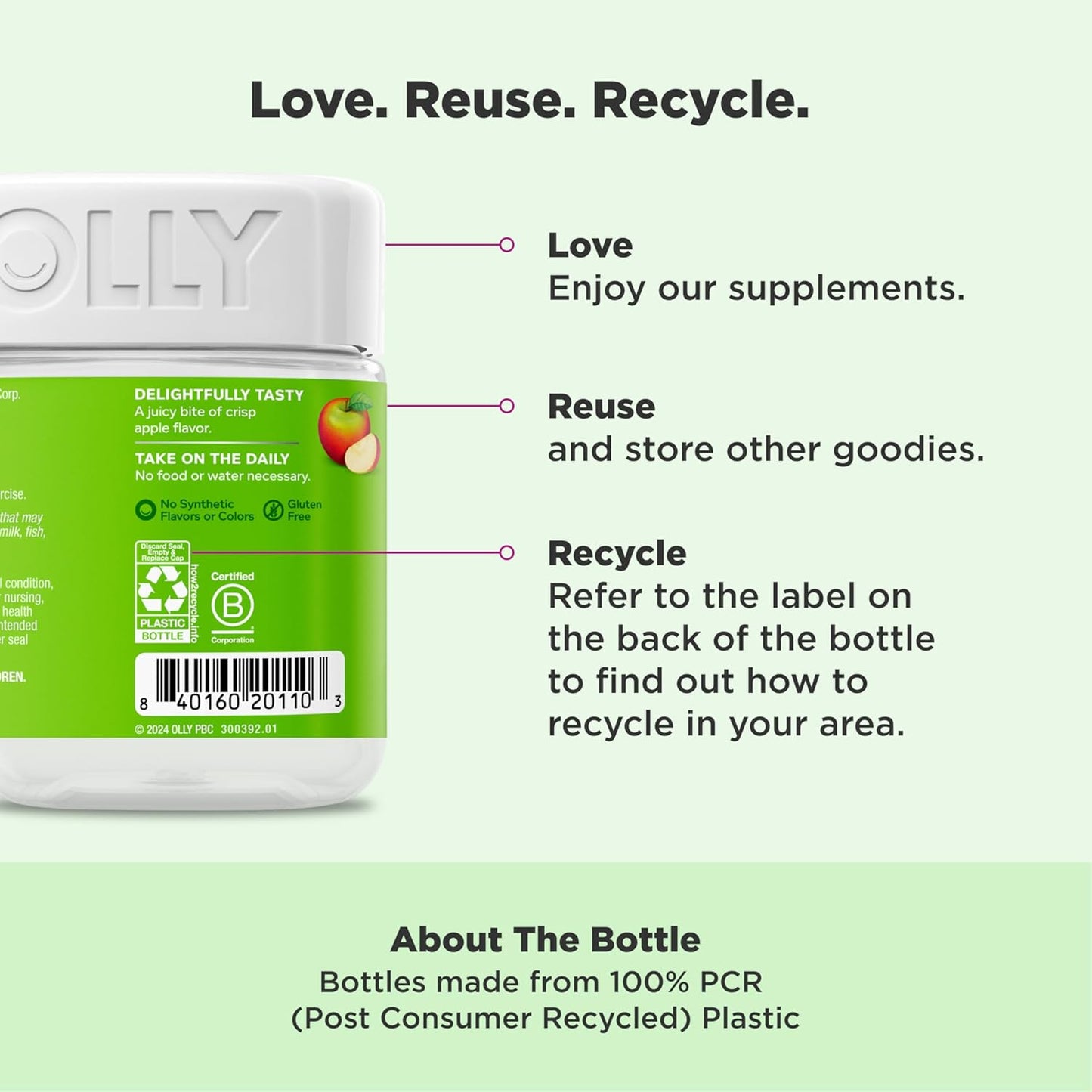 Revitalize Your Metabolism with OLLY's Delicious Apple Cider Vinegar Gummy Rings - 30 Count of Chewable Energy & Digestive Support