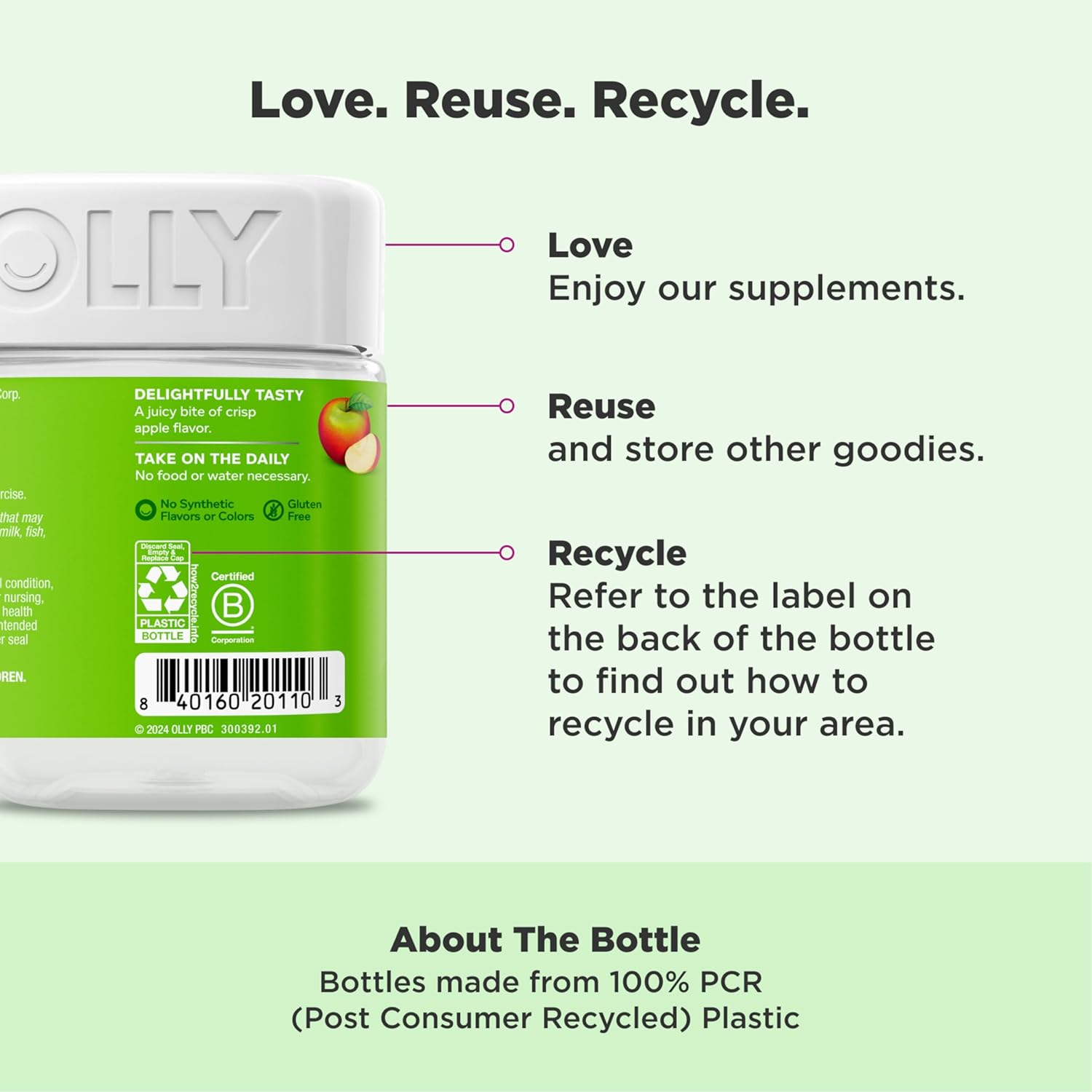 Revitalize Your Metabolism with OLLY's Delicious Apple Cider Vinegar Gummy Rings - 30 Count of Chewable Energy & Digestive Support