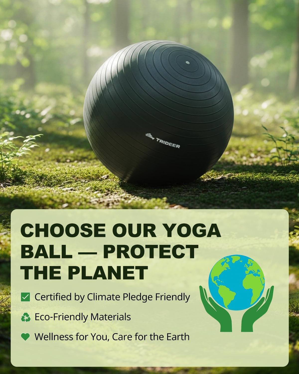 Exercise Ball for Yoga, Pilates & Fitness – Stability Ball Equipment for Home Gym & Office Chair, Core & Balance Training Accessories, Physical Therapy Equipment, Quick Pump Included, 5 Sizes