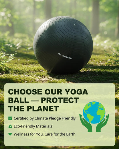 Exercise Ball for Yoga, Pilates & Fitness – Stability Ball Equipment for Home Gym & Office Chair, Core & Balance Training Accessories, Physical Therapy Equipment, Quick Pump Included, 5 Sizes