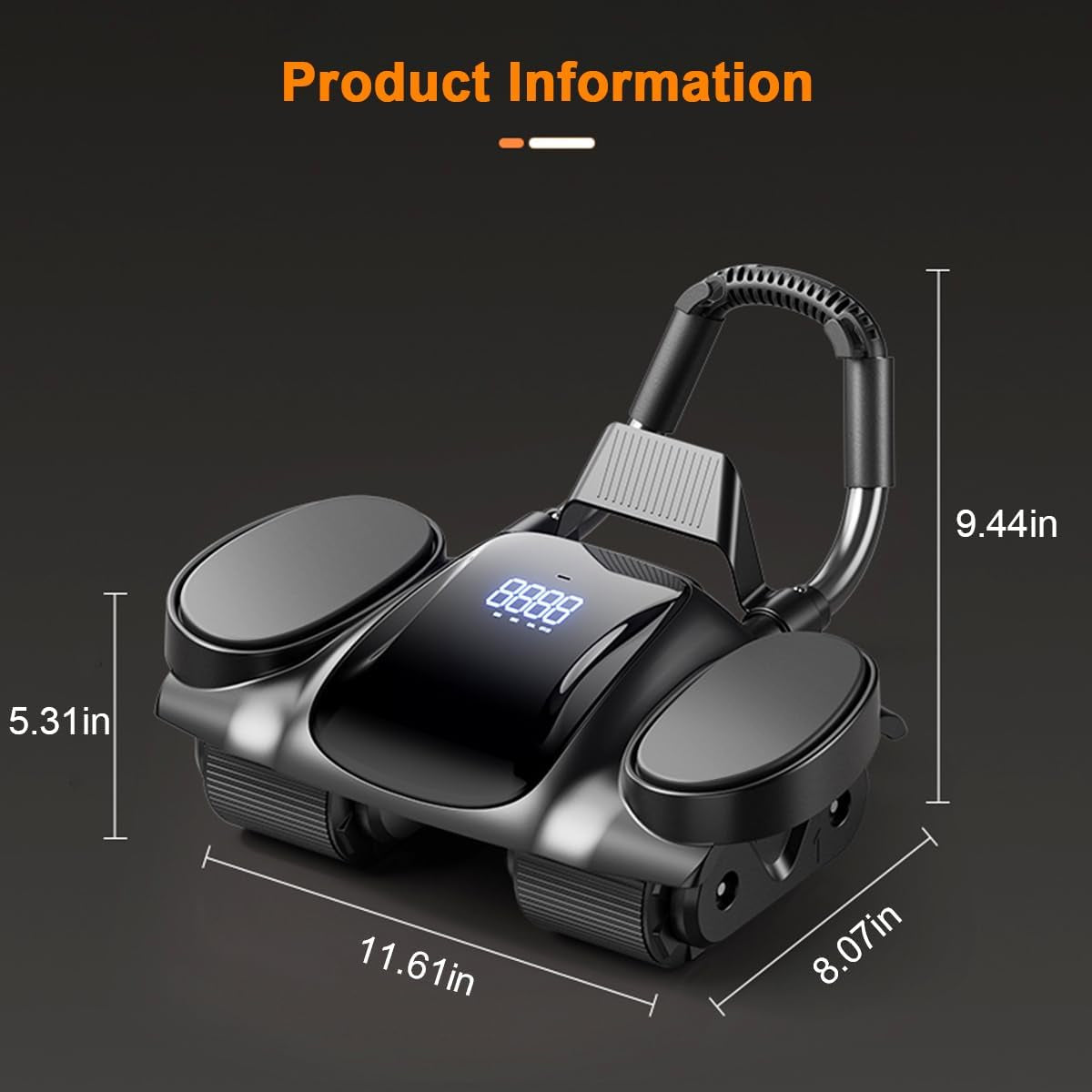 Ab Roller Wheel with Knee Mat - Abdominal Exercise Roller with Elbow Support, Automatic Rebound Abdominal Wheel, Abs Workout Equipment for Women Men