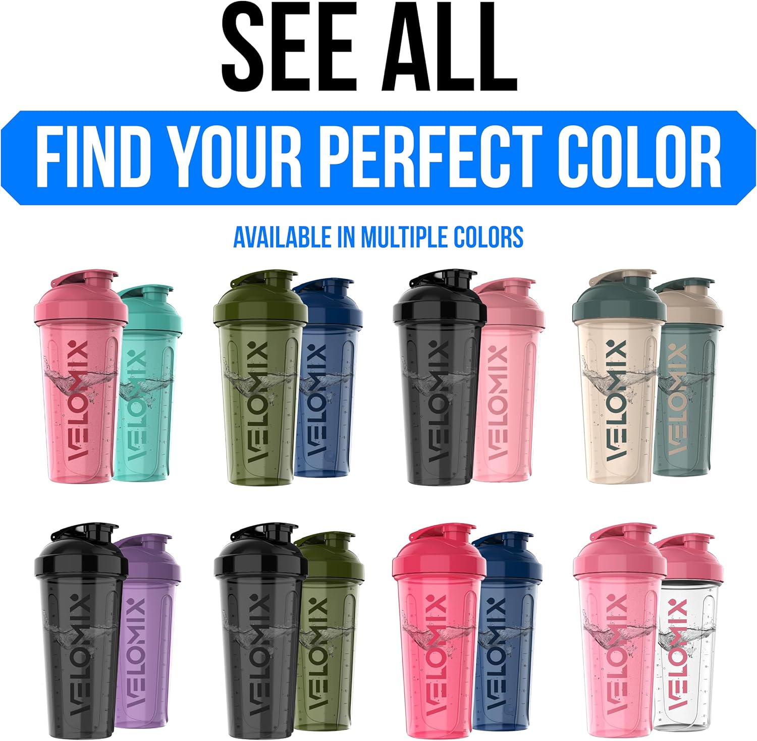 Get Fit with Our 2-Pack 28 Oz Leak-Proof Protein Shaker Bottles - Perfect for Smoothies and Protein Mixes!