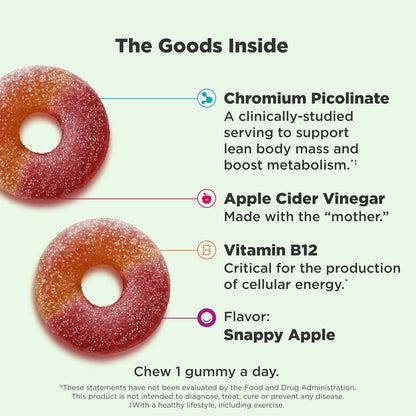 Revitalize Your Metabolism with OLLY's Delicious Apple Cider Vinegar Gummy Rings - 30 Count of Chewable Energy & Digestive Support
