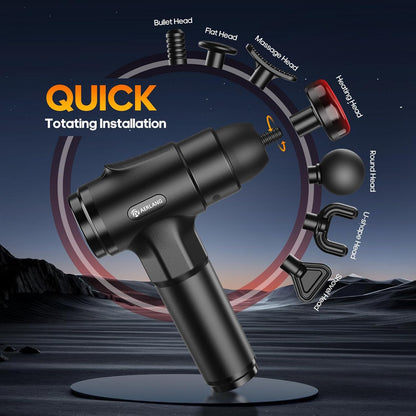 Massage Gun with Heat Deep Tissue Back Massager Neck Massager for Pain Relief,Muscle Percussion Massage Gun, Birthday Gifts for Men Women Dad Him Handheld Message Gun with 7Heads&Silent