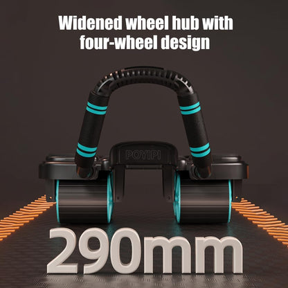 2025 New Ab Wheel Roller with Elbow Support - Automatic Rebound Abdominal Wheel Roller, the Upgraded Four-Wheel Abdominal Wheel Core Workout Equipment Home Gym Abs Machine