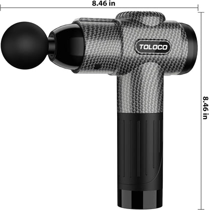 Massage Gun, Deep Tissue Back Massage for Athletes for Pain Relief, Percussion Massager with 10 Massages Heads & Silent Brushless Motor, Valentines Day Gifts for Him Her, Carbon