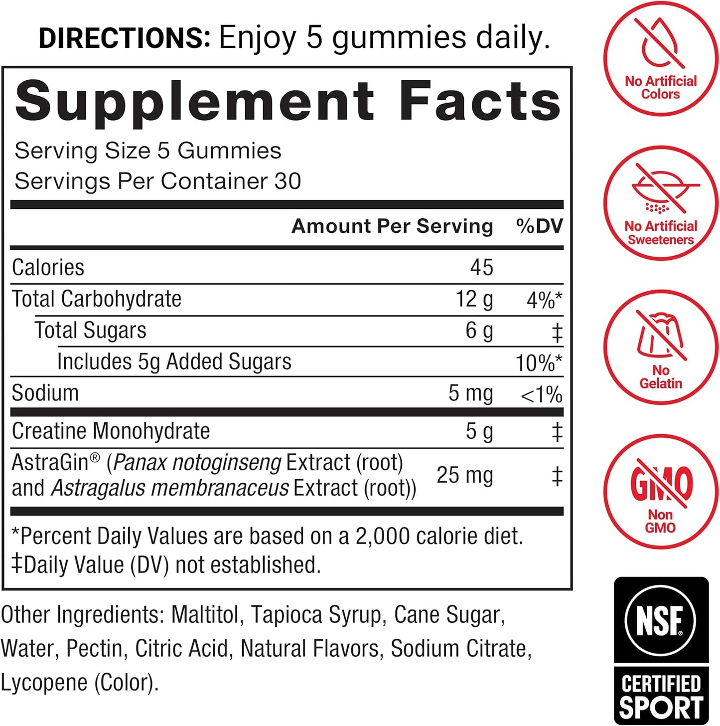 Creatine Monohydrate Gummies, NSF Certified, 5G Dose for Men & Women to Support Muscle, Strength, Recovery, Cognitive Health & Memory, Packaging May Vary, Watermelon, 150 Gummies