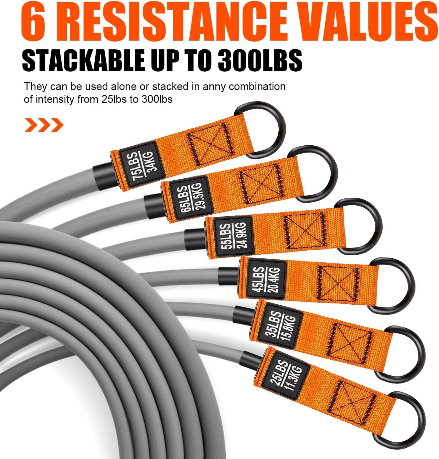 Heavy Resistance Bands, 300LBS Exercise Bands for Working Out, Fitness Bands with Handles, Workout Bands for Men, Weight Bands Set for Muscle Training, Strength, Slim, Yoga, Home Gym Equipment