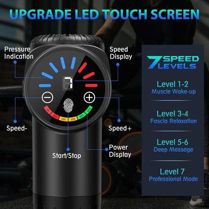 Massage Gun, Deep Tissue Back Massage for Athletes for Pain Relief, Percussion Massager with 10 Massages Heads & Silent Brushless Motor, Valentines Day Gifts for Him Her, Black