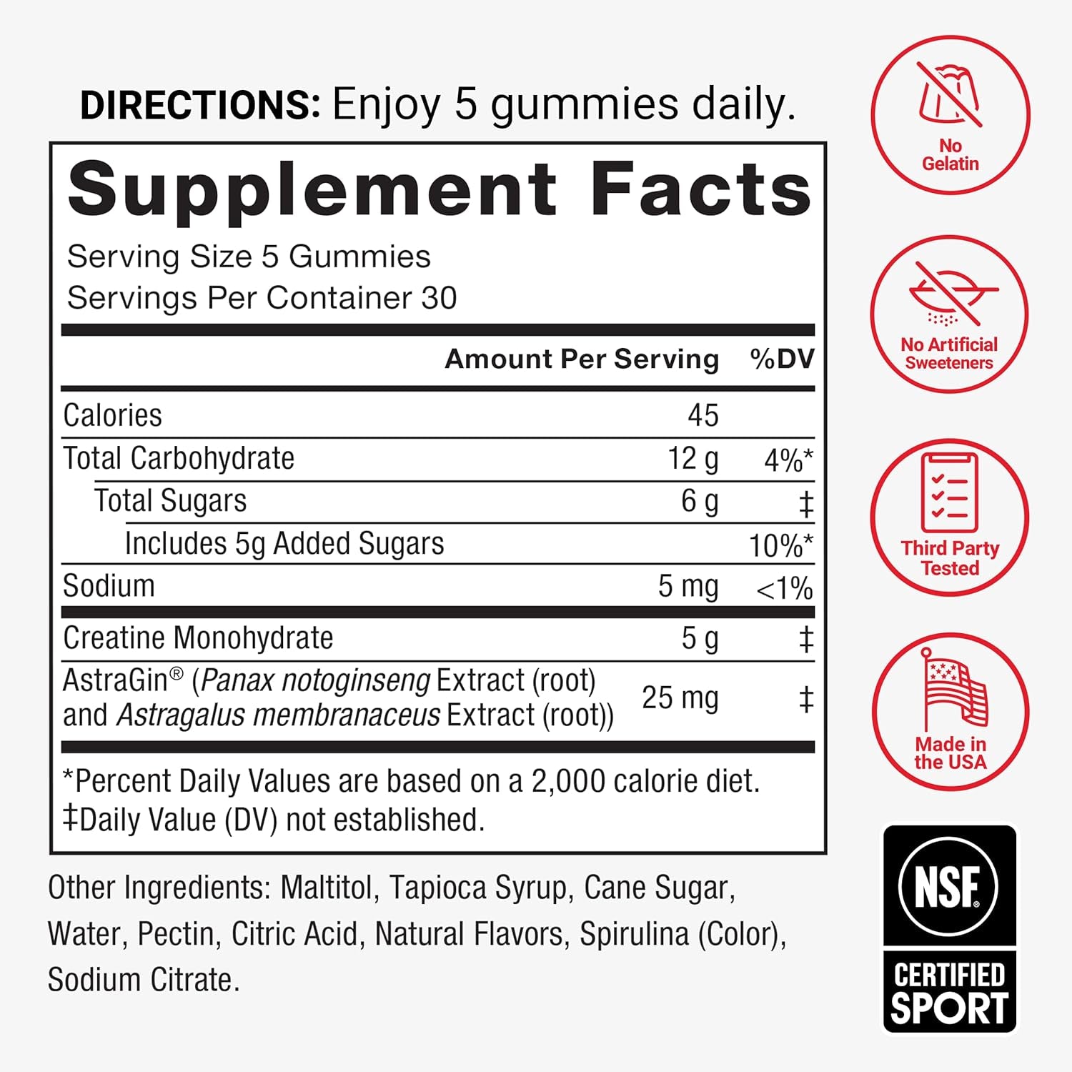 Creatine Monohydrate Gummies, NSF Certified, 5G Dose for Men & Women to Support Muscle, Strength, Recovery, Cognitive Health & Memory, Packaging May Vary, Blue Raspberry, 150 Gummies
