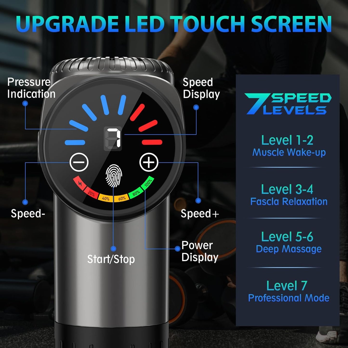 Massage Gun, Deep Tissue Back Massage for Athletes for Pain Relief, Percussion Massager with 10 Massages Heads & Silent Brushless Motor, Valentines Day Gifts for Him Her, Grey