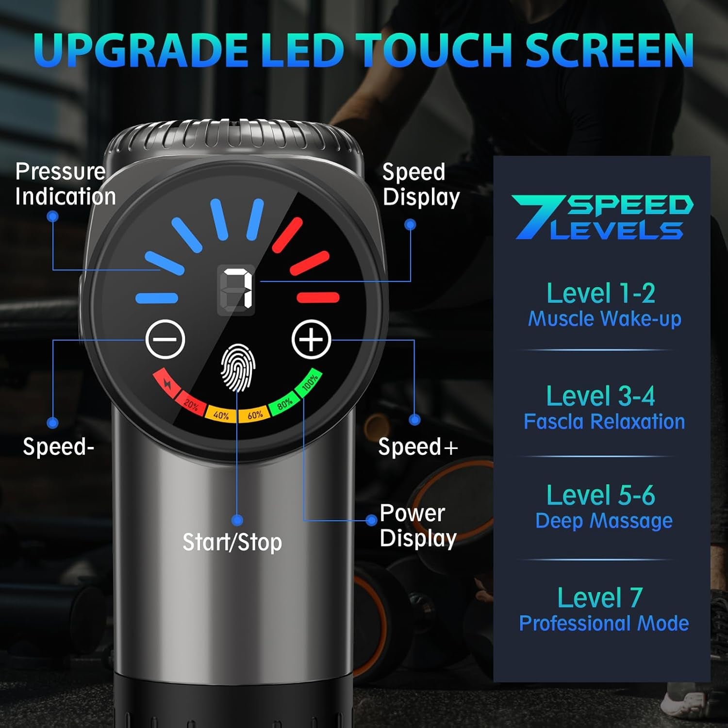 Massage Gun, Deep Tissue Back Massage for Athletes for Pain Relief, Percussion Massager with 10 Massages Heads & Silent Brushless Motor, Valentines Day Gifts for Him Her, Grey