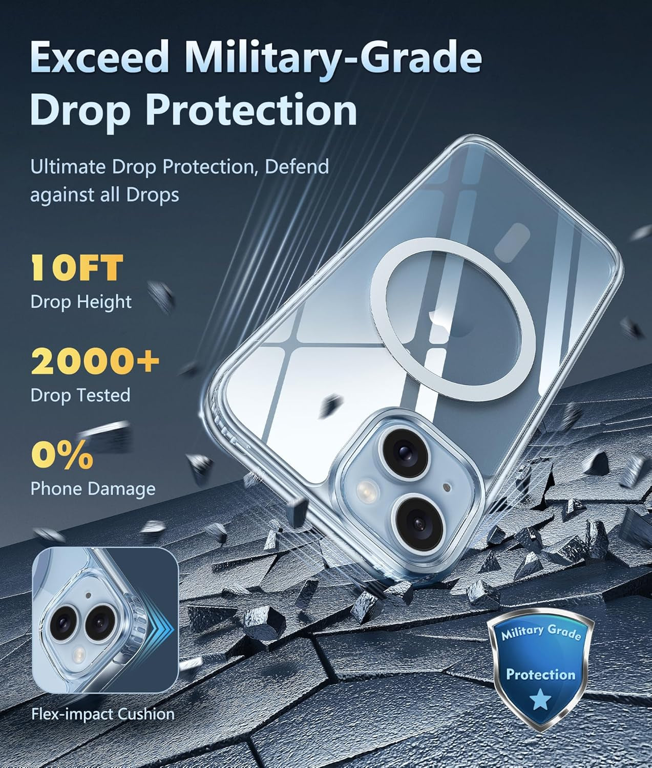 for Iphone 15 Case Clear: Iphone 14/13 Case Magnetic Phone Cases with Screen Protector Compatible with Magsafe Slim anti Yellowing Rugged Protective Transparent Cell Cover (A-Clear)