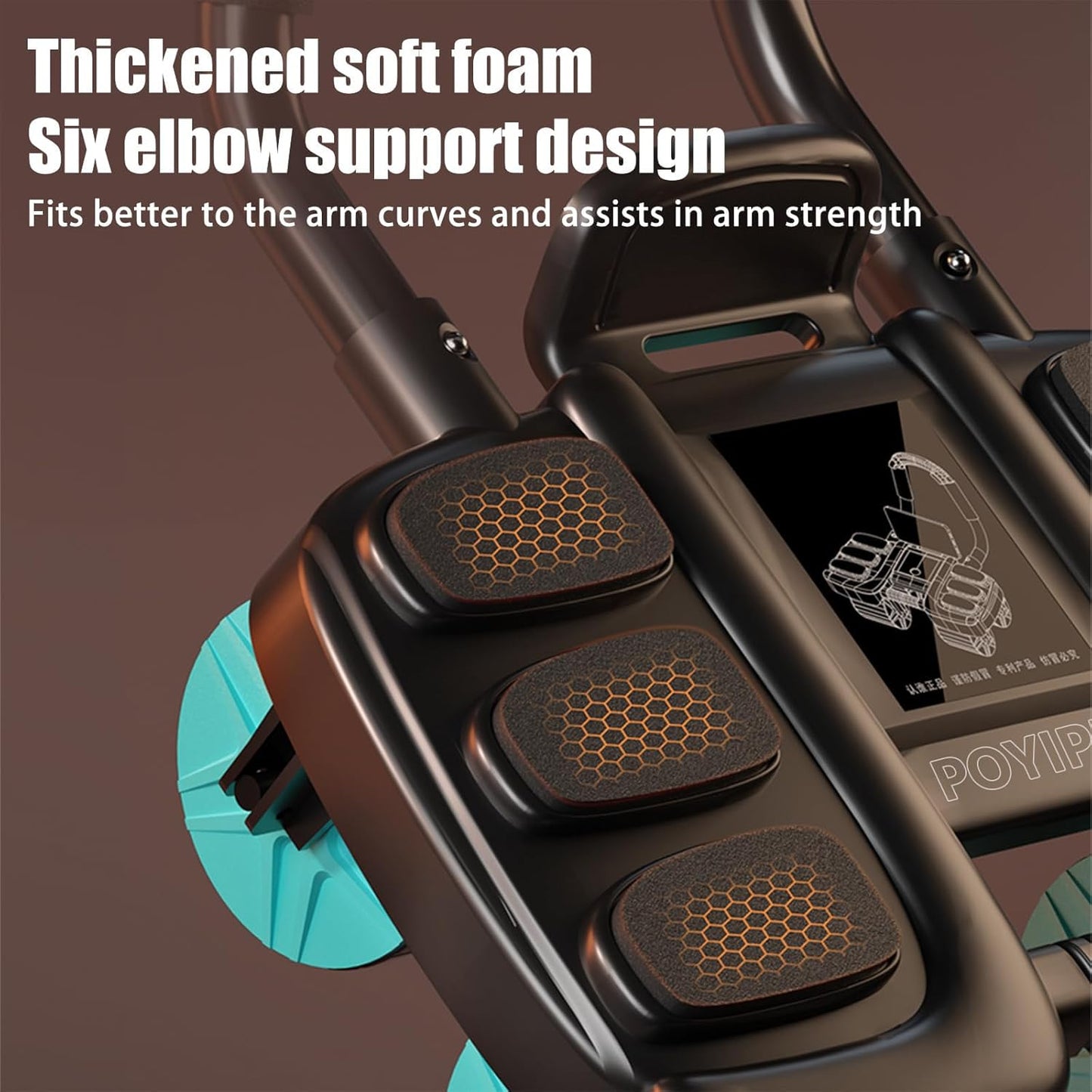 2025 New Ab Wheel Roller with Elbow Support - Automatic Rebound Abdominal Wheel Roller, the Upgraded Four-Wheel Abdominal Wheel Core Workout Equipment Home Gym Abs Machine