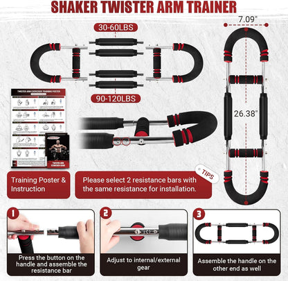 Revolutionary Twister Arm Trainer: Adjustable Resistance from 30-120 Lbs for Ultimate Upper Body Strength Training - Perfect for Men & Women!