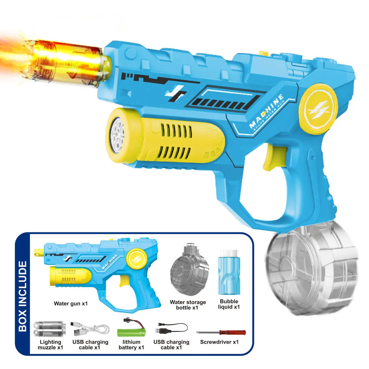 Adult and Children'S Electric Water Guns, Automatic High-Power Water Guns, Swimming Pool Toys, Beach Electric Water Guns, Realistic Muzzle Flames.