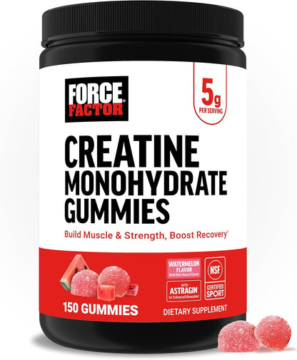 Creatine Monohydrate Gummies, NSF Certified, 5G Dose for Men & Women to Support Muscle, Strength, Recovery, Cognitive Health & Memory, Packaging May Vary, Watermelon, 150 Gummies